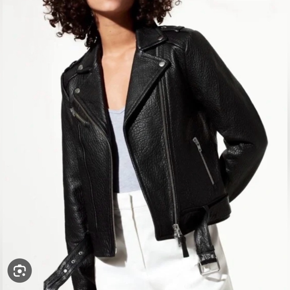 Mackage Black Leather Biker Jacket - Picture 2 of 11